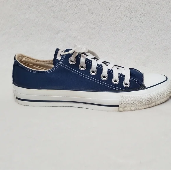 VINTAGE 80s Converse Chuck Taylor All-star Blue USA Made Low Top